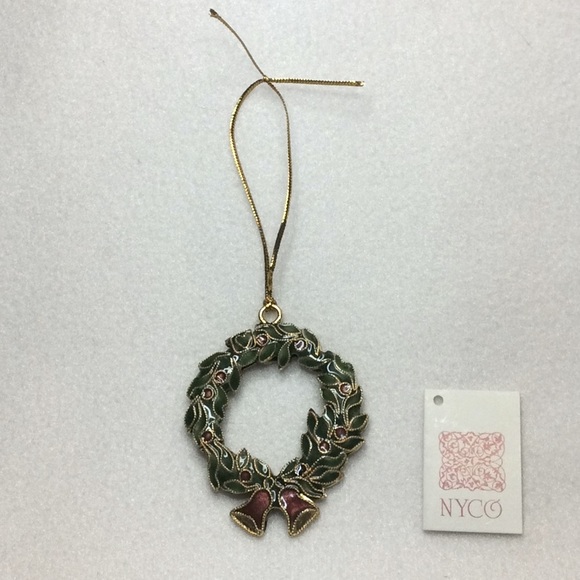FINAL SALE PRICE Nyco International Cloisonné Wreath Ornament - Picture 1 of 2